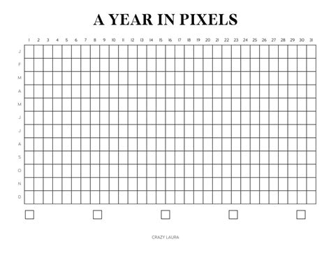 Free Year In Pixels Printable With Two Different Versions Year In