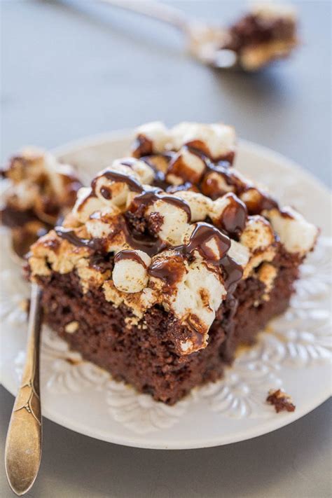 Easy Smores Cake Poke Cake Recipe Averie Cooks