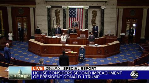 House Of Representatives Votes To Impeach Pres Trump Breaking House Of Representatives Votes
