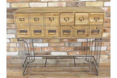 Industrial Style 12 Drawer Wall Mounted Cabinet Vintage Industrial