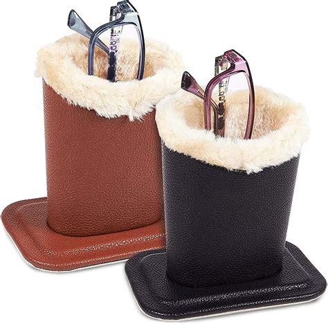 juvale pack of 2 plush lined eyeglass case stand for reading glasses bifocals