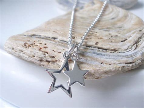 Star Necklace Sterling Silver Star Pendant Necklace Silver Etsy