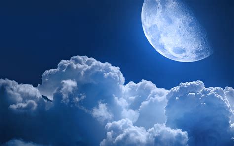 Clouds Sky Moon Night Mood Wallpaper 3840x2400 720737