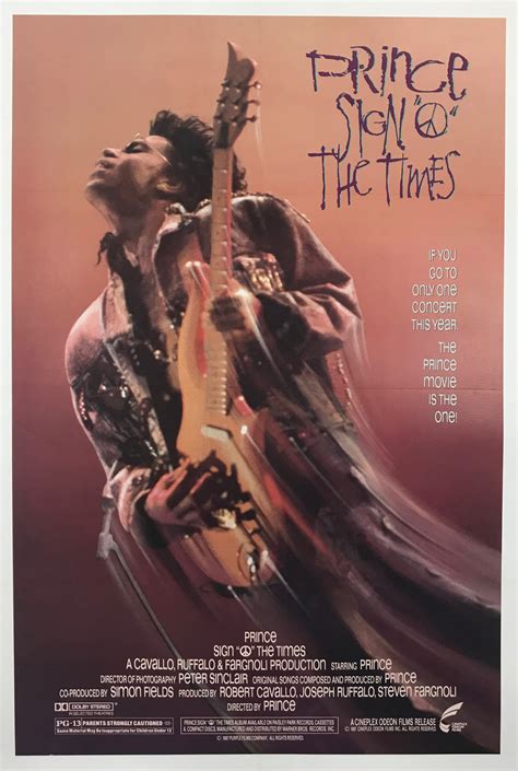Prince Sign O The Times Original Movie Poster