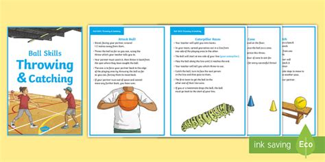 free ball skills throwing and catching activity cards