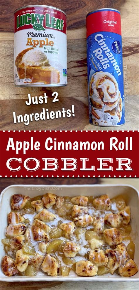 2 Ingredient Cinnamon Roll Apple Cobbler Quick And Easy Dessert