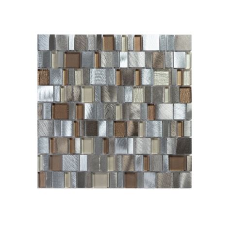 Ws Tiles Twilight Series Earth 12 In X 12 In Polished Glass Metal Random Tile 10 Sq Ft