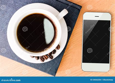 Coffee And Smartphone Mobile On Table Stock Photo Image Of Coffee