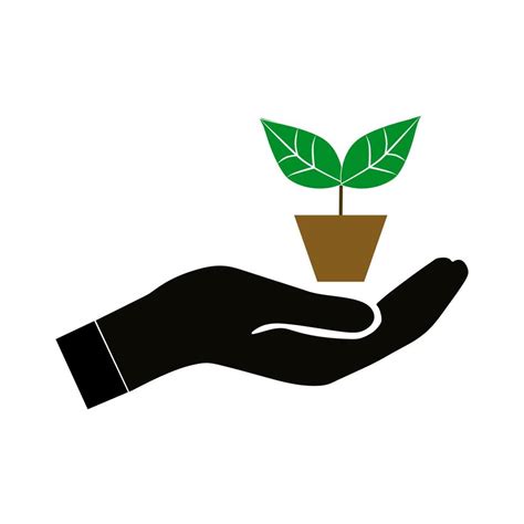 Hand Holding Green Plant Icon 14727637 Vector Art At Vecteezy