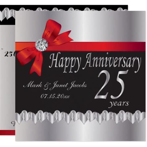 Happy 25th Silver Wedding Anniversary Invitation