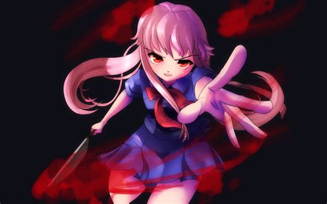 Wallpaper Crazy Anime Girl Knife Blood 1920x1200 Hd