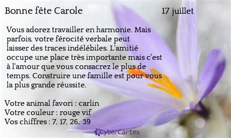 Bonne Fête Carole La vie Caudrotaise