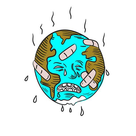Earth Sad And Crying Doodle Behance