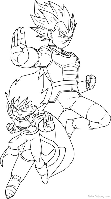 Coloring Pages Of Vegeta Lineart By Brusselthesaiyan Free Printable