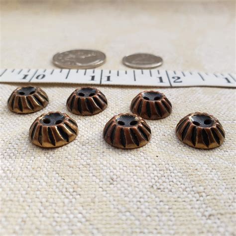 Vintage Bronze Two Hole Buttons 6 Etsy