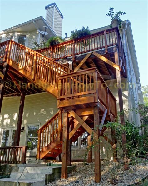 Only one handrail is required on exterior stairs having more than 3 risers provided such stairs serve not more than an individual dwelling unit. How to Build Code Compliant Deck Railing | Build wood deck ...