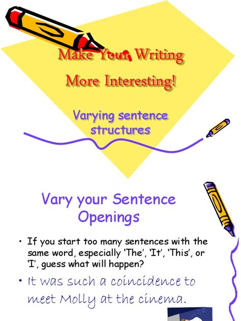 Varying Sentence Structures | Sentence (Linguistics ...