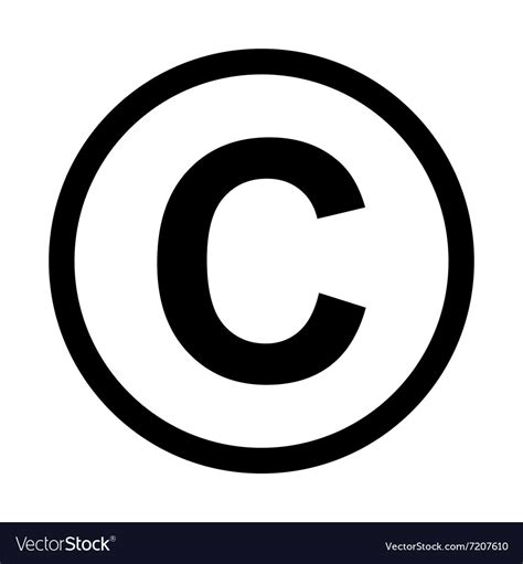 Copyright Symbol Icon Royalty Free Vector Image