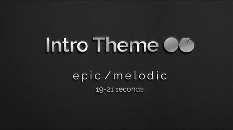 Our database is growing really fast and we enjoy creating these short intro snippets for your intro, trailer or teaser project. Intro Theme Music 06 (Version 2): 20 Seconds - YouTube