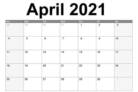 You may download these free printable 2021 calendars in pdf format. April 2021 Calendar PDF in 2020 | 2021 calendar, Calendar pdf, Excel calendar