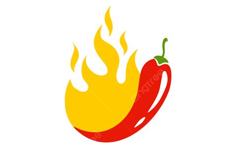 illustration of a spicy chili pepper with flame for mexican or thai food pepper chili chilli