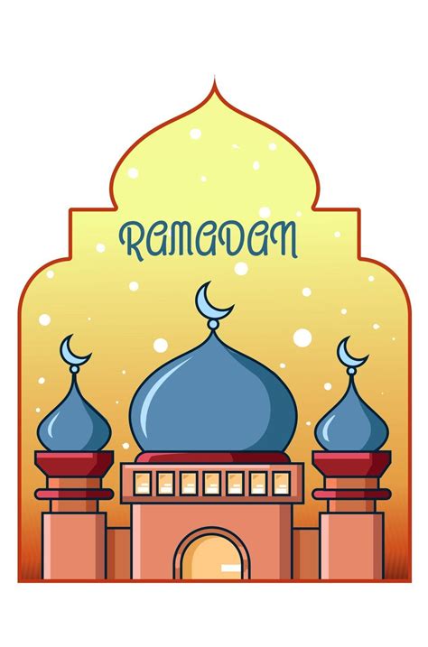 Illustration De Dessin Animé De Mosquée Au Ramadan Mubarak 2294454 Art