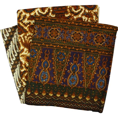 Lot Indonesian Batik Kain Panjang Wax Dyed Cotton Textiles 20th From