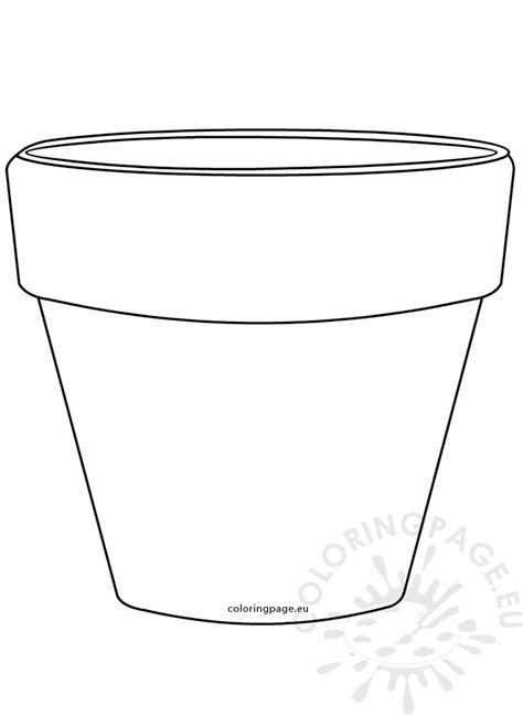 Printable Flower Pot Shape Image Coloring Page Sketch Coloring Page