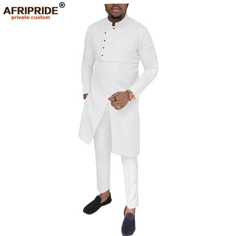 Cotton Riche Men 2 Pieces Pants Sets African Clothes Casual Men