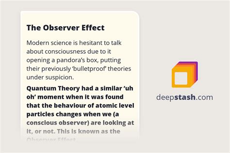 The Observer Effect Deepstash