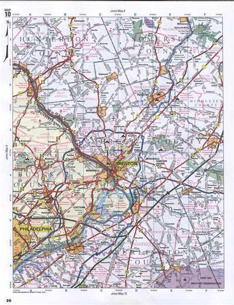 Image Map Of Hunterdon County New Jersey State