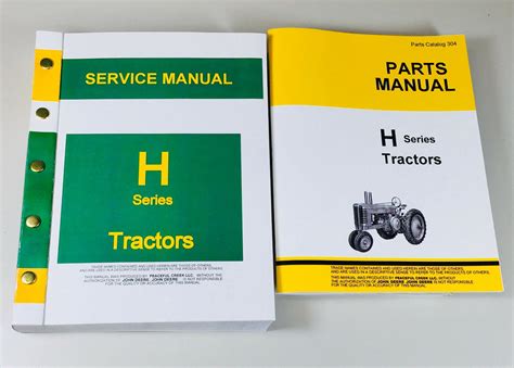 Service Manual Parts Catalog For John Deere H Hn Hnh Hwh Tractor Shop