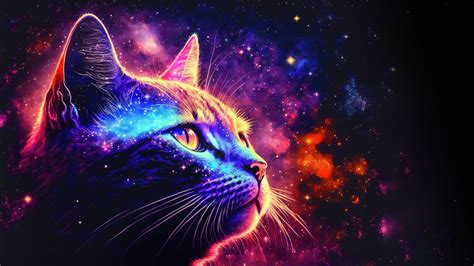 Cat With Stars In The Background Wallpaper 4k Hd Id11524