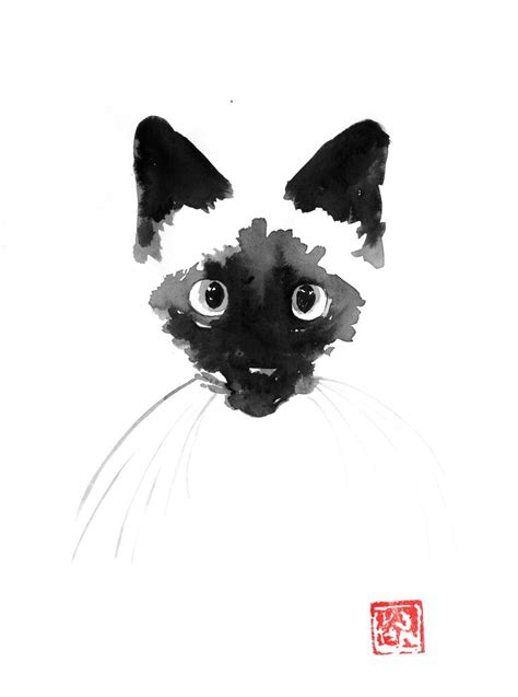 Cat Siamese Drawing By Pechane Sumie Saatchi Art