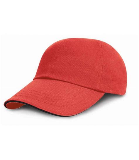 Result Low Profile Heavy Brushed Cotton Cap With Sandwich Peak Red