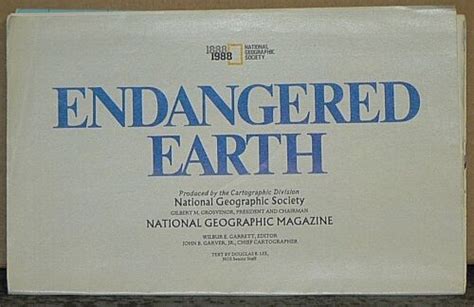 1988 National Geographic Map Of The Endangered Earth Ebay