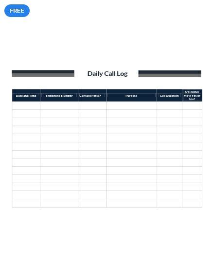 Printable / editable design for diploma, certificate of appreciation, certificate of achievement, certificate of completion, of excellence, of attendance template, award template. Free Daily Call Log | Templates, Template design, Daily