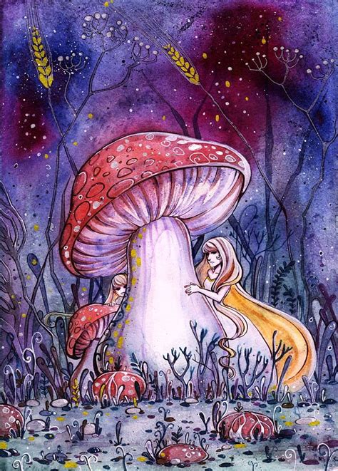 Mushroom Fairies By Maryil Fairy Wallpaper Drawing Wallpaper Cute