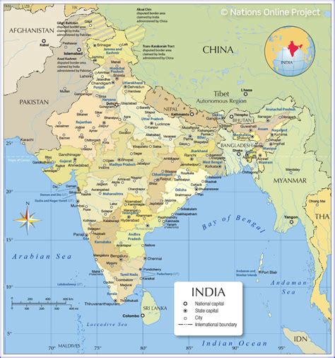 India Map Of Indias States And Union Territories Nations Online Project