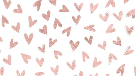 Download Cute Rose Gold Hearts Wallpaper