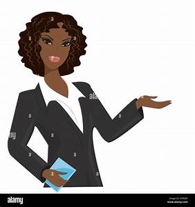African American Business Woman Cartoon Vector