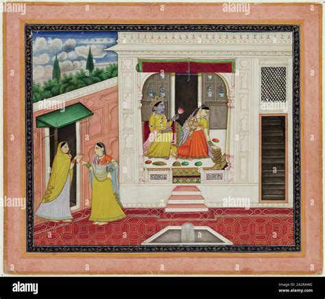 Unknown Indian Story Of Krishna And Radha C 1800 Stock Photo Alamy