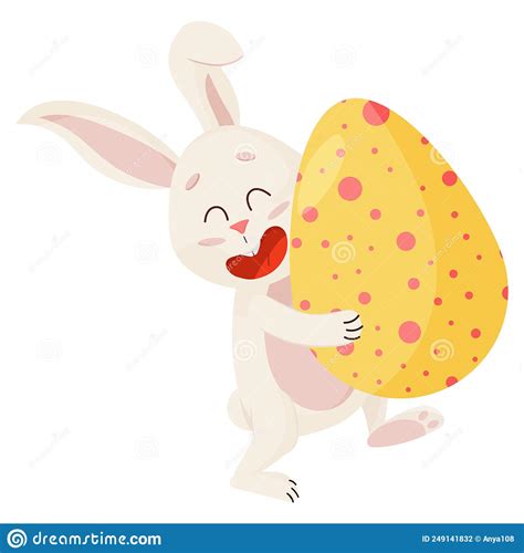 Bunny Character Laughing Funny Happy Easter Rabbit Stock Vector
