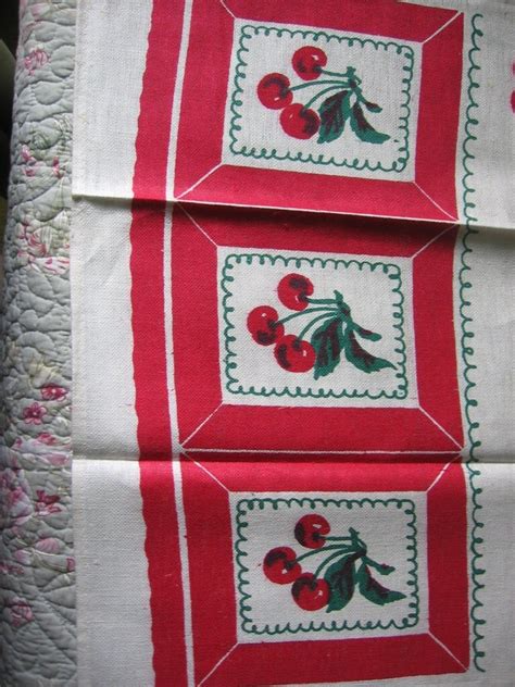 Red Cherries Towels Fabulous 1950s Vintage Mid Century Pair Of Startex