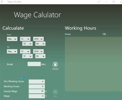 Windows 10 Wage Calculator App To Calculate Salary