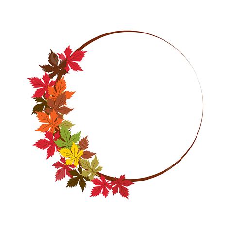 Autumn Frame Clipart Vector Autumn Circle Frame Background Pattern