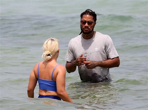 Derrick Rose And Wife Alaina Anderson Seen On Miami Beach Still Going