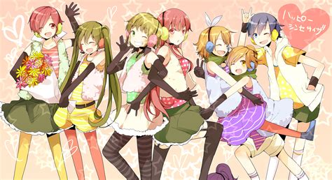 Group Gumi Happy Synthesizer Vocaloid Hatsune Miku Kagamine Len Kagamine Rin Kaito Kamui