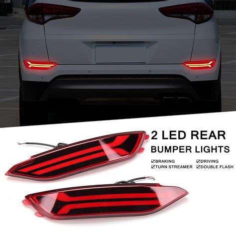 Buy 2Pcs LED Rear Bumper Reflector Brake Stop Lights Lamp For Hyundai