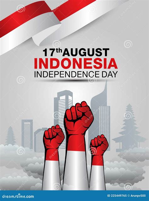 Happy Independence Indonesia Day Greetings Vector Illustration Design